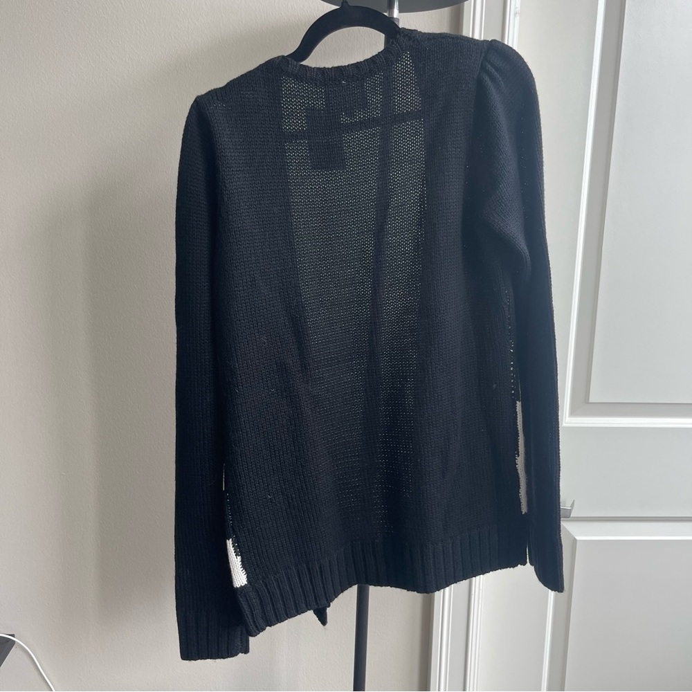 Women's Black and White LOVE Sweater - Picture 3 of 4